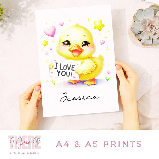 personalised duckling print