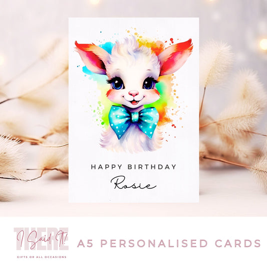 personalised goat birthday card