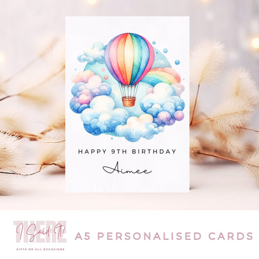 personalised hot air balloon card