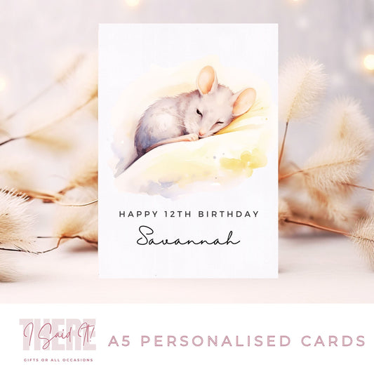 personalised mouse birthday card