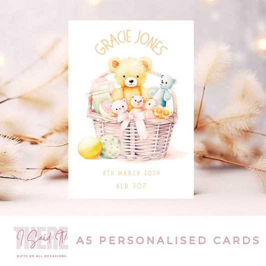 personalised newborn baby card