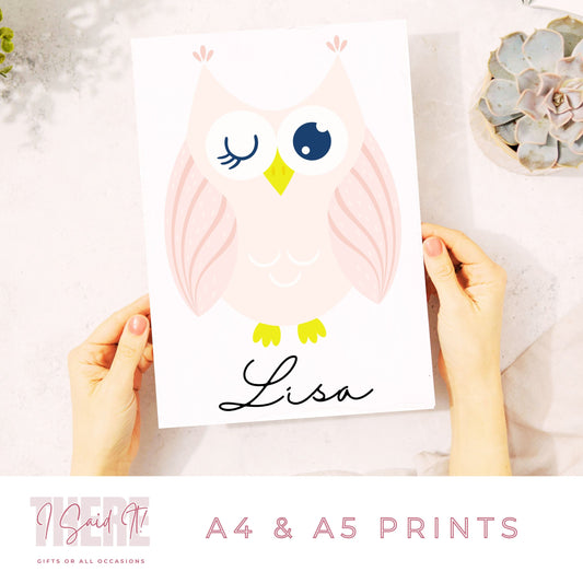 personalised owl print