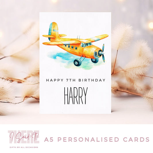 personalised plane birthday card