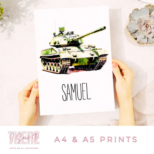 Personalised Tank Print | Tank Nursery Print