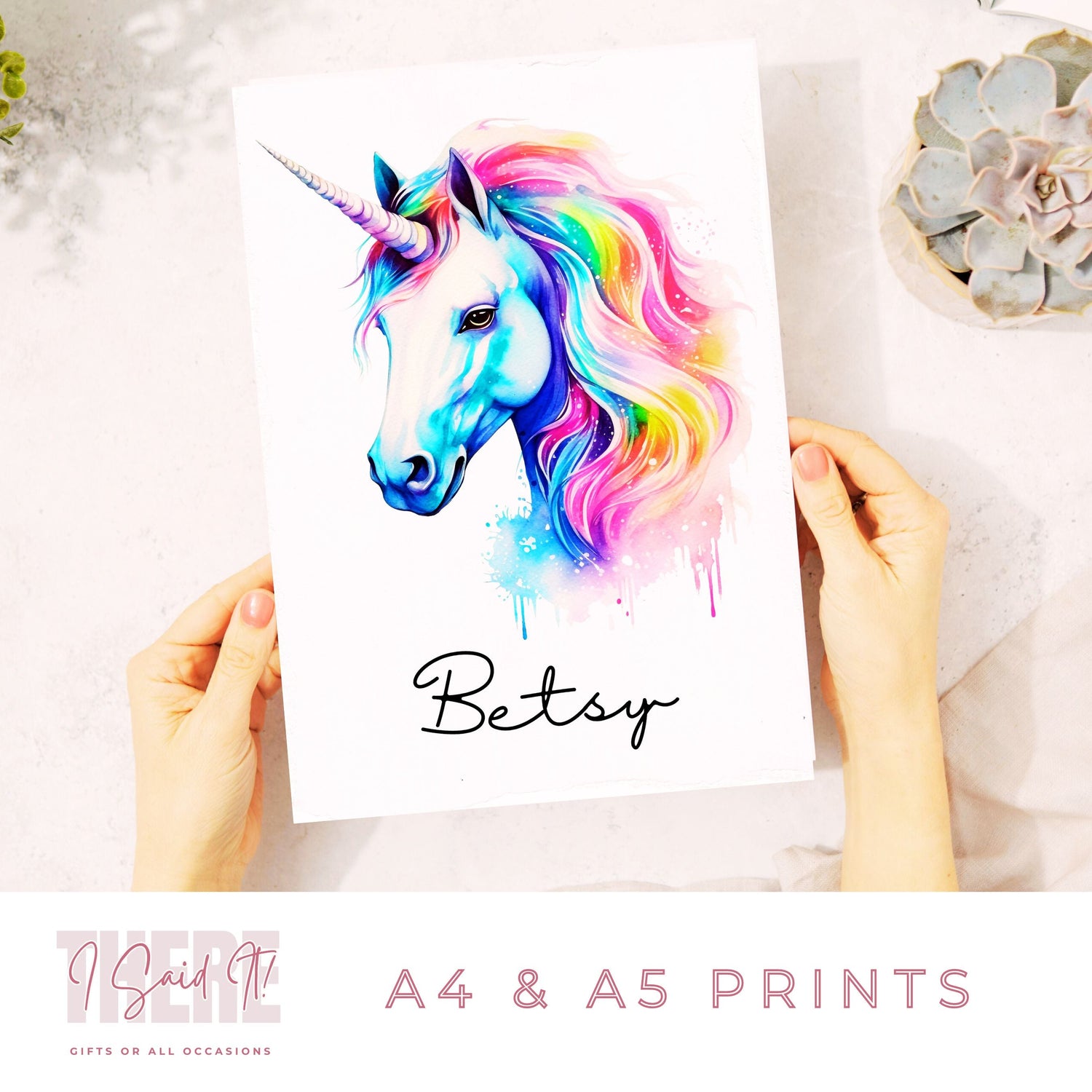 personalised unicorn print