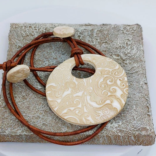 handmade clay pendant