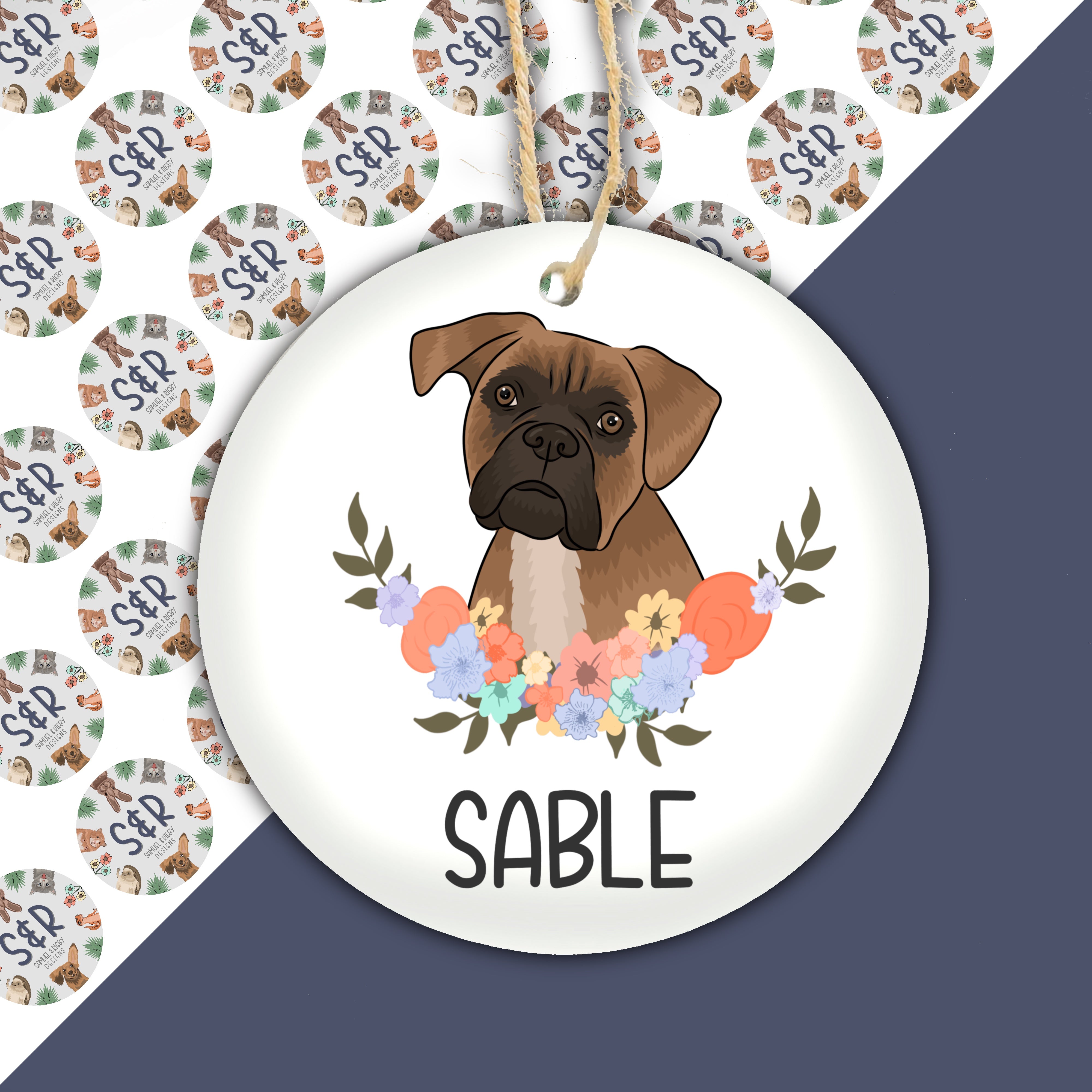 Boxer Dog Christmas Decoration Dog Christmas Bauble Beautifully Handmade UK