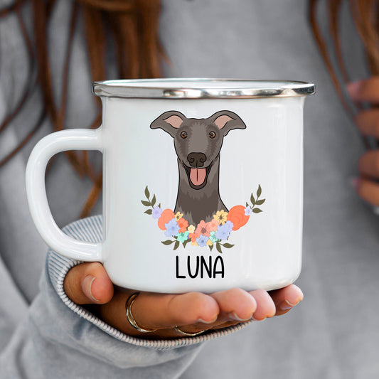 greyhound-enamel-mug