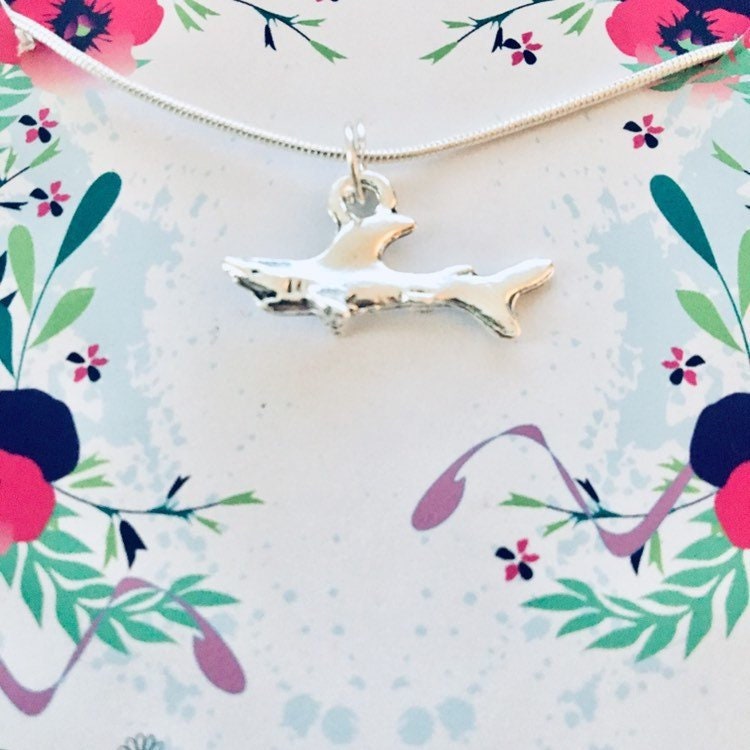 Shark Necklace, Ocean Jewellery, Nautical Jewelry, Shark Charm Necklace, Fish Necklace, Pirate Jewellery, Shark Related Gifts, Great White