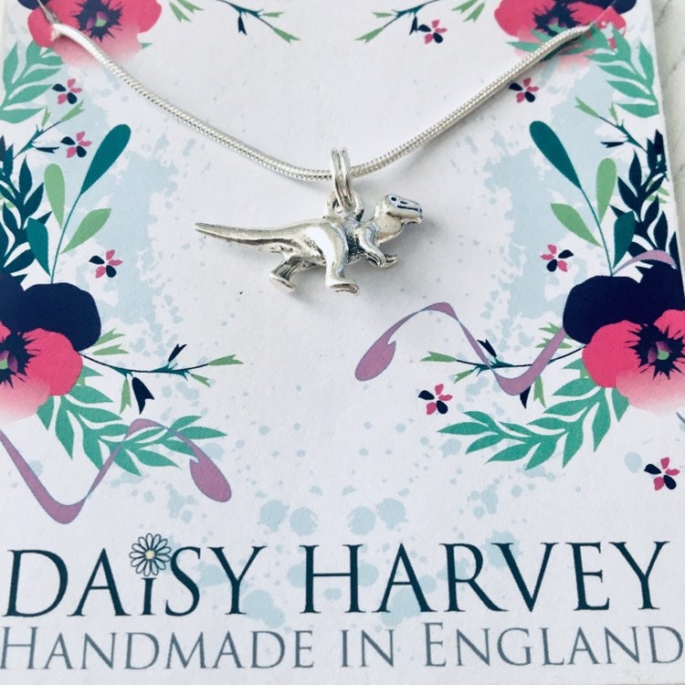 T Rex Necklace, Dinosaur Silver Necklace, Dinosaur Jewelry, Extinct Animal Jewellery, Unusual Jewelry, Fun Jewellery For Her, Raptor Jewelry