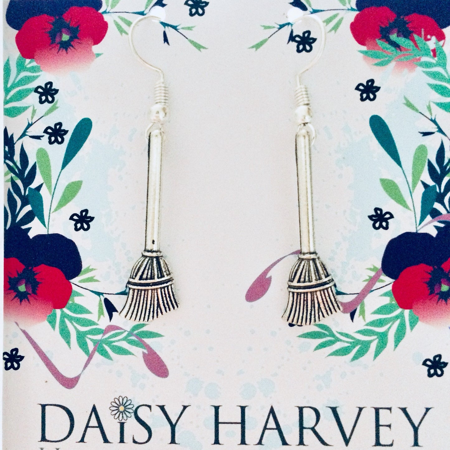 Broomstick Earrings, Broomstick Jewellery, Broom Gift For Cleaner, Cleaner Present, Thank You Cleaner, Witch Fancy Dress Costume, Halloween.