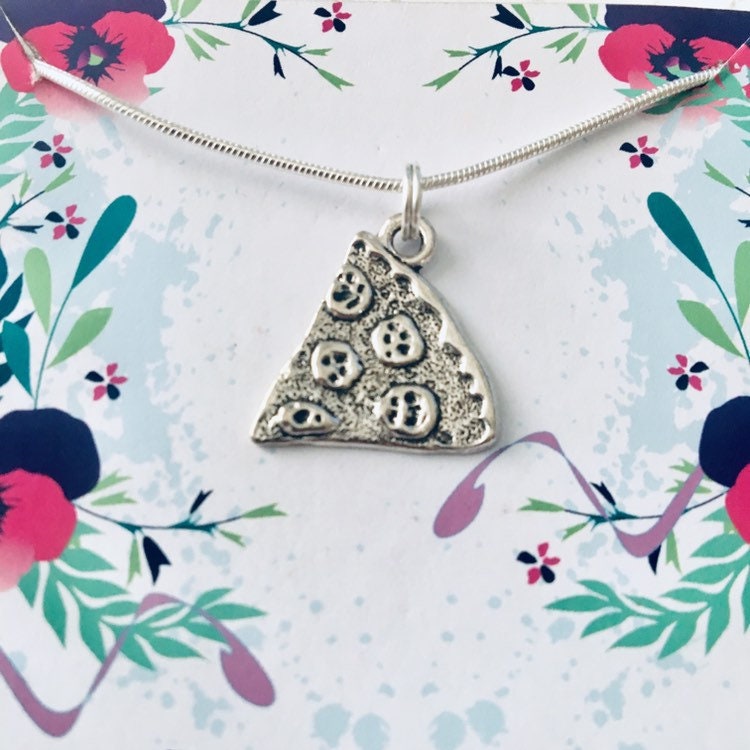 Pizza Necklace, One Slice Of Pizza, Pizza Friendship Necklace, Best Friend Necklace, Junk Food Lover Gift, BFF Gift, Pizza Jewelry, Foodie.