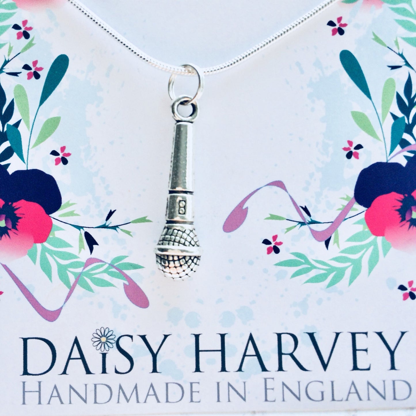 Microphone Necklace, Singer Necklace, Band Jewelry, Singer Jewellery, Gift For Singer, Musician Necklace, Karaoke Lover Gift, Band Gift.