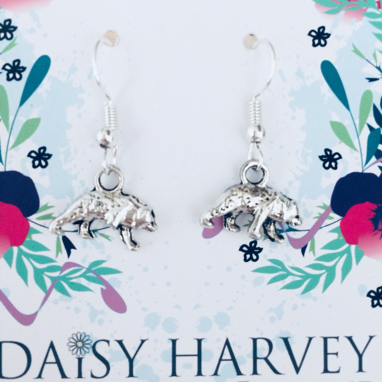 Bear Earrings, Bear Jewellery, Bear Gifts, Grizzly Bear Jewelry, Grizzly Bear Gifts, Bear Love, Woodland Grizzly Bear, Animal Jewellery.
