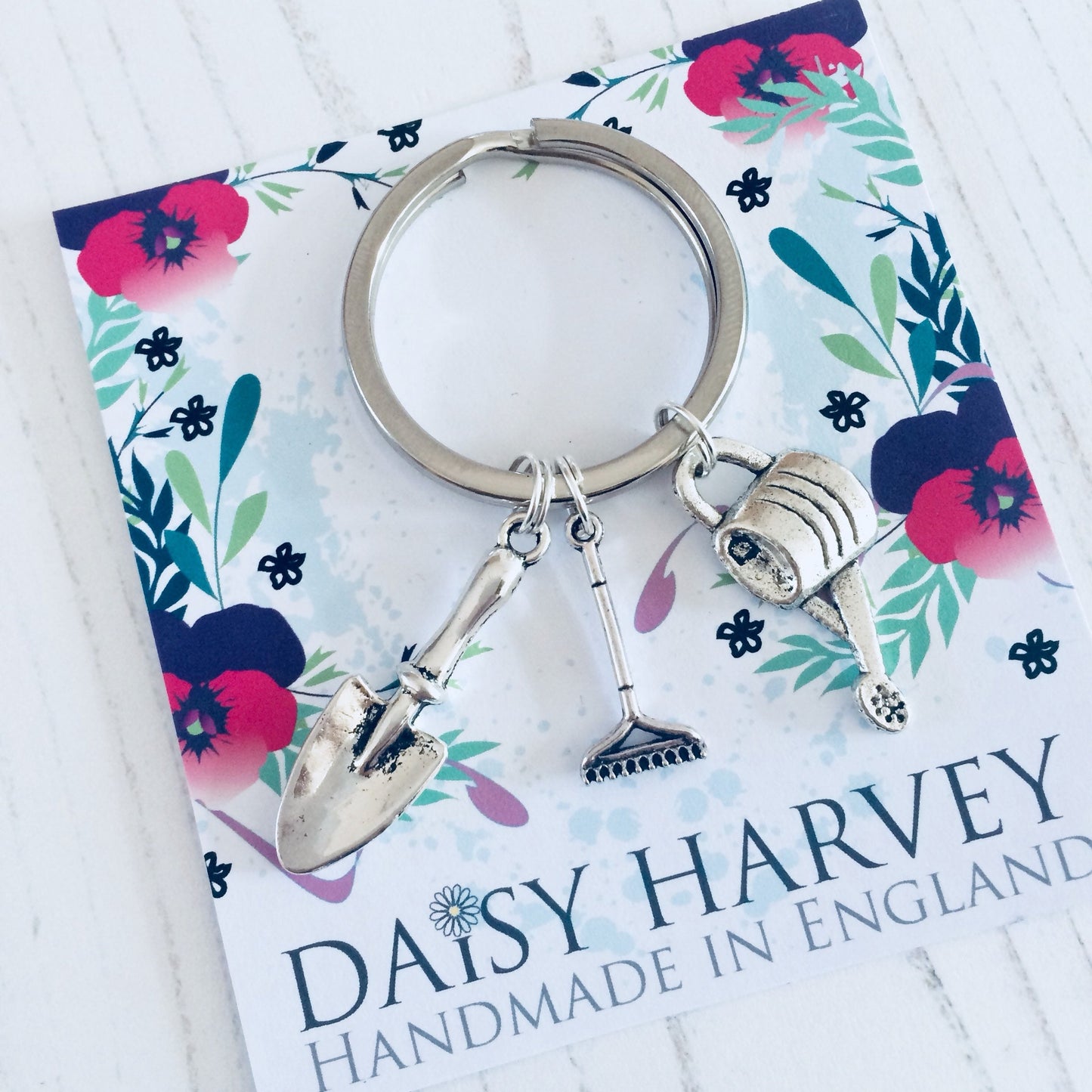 Gardening Lover Gift, Gardener Keychain, Gardening Keyring, Garden Spade Gift, Rake, Watering Can, Gift For Grandma, Plant Lover, Allotment.