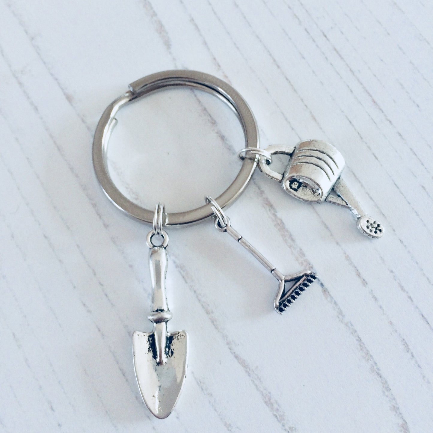 Gardening Lover Gift, Gardener Keychain, Gardening Keyring, Garden Spade Gift, Rake, Watering Can, Gift For Grandma, Plant Lover, Allotment.