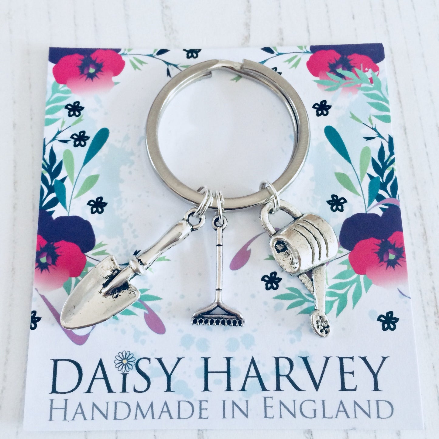 Gardening Lover Gift, Gardener Keychain, Gardening Keyring, Garden Spade Gift, Rake, Watering Can, Gift For Grandma, Plant Lover, Allotment.