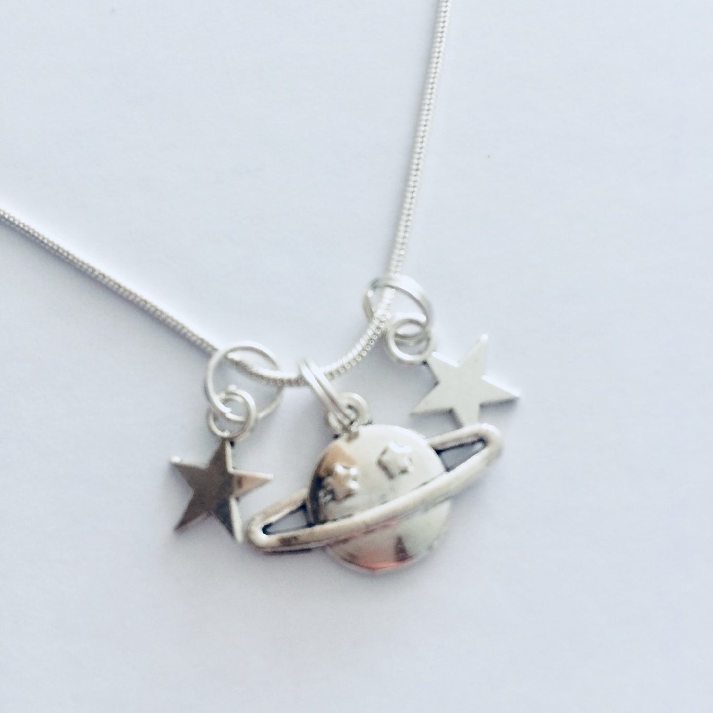 Planet Necklace, Space Necklace, Planet Jewelry, Space Jewellery, Saturn Necklace, Sci-Fi Gift Idea, Gift For Her, Dainty Jewellery, Cosmic.