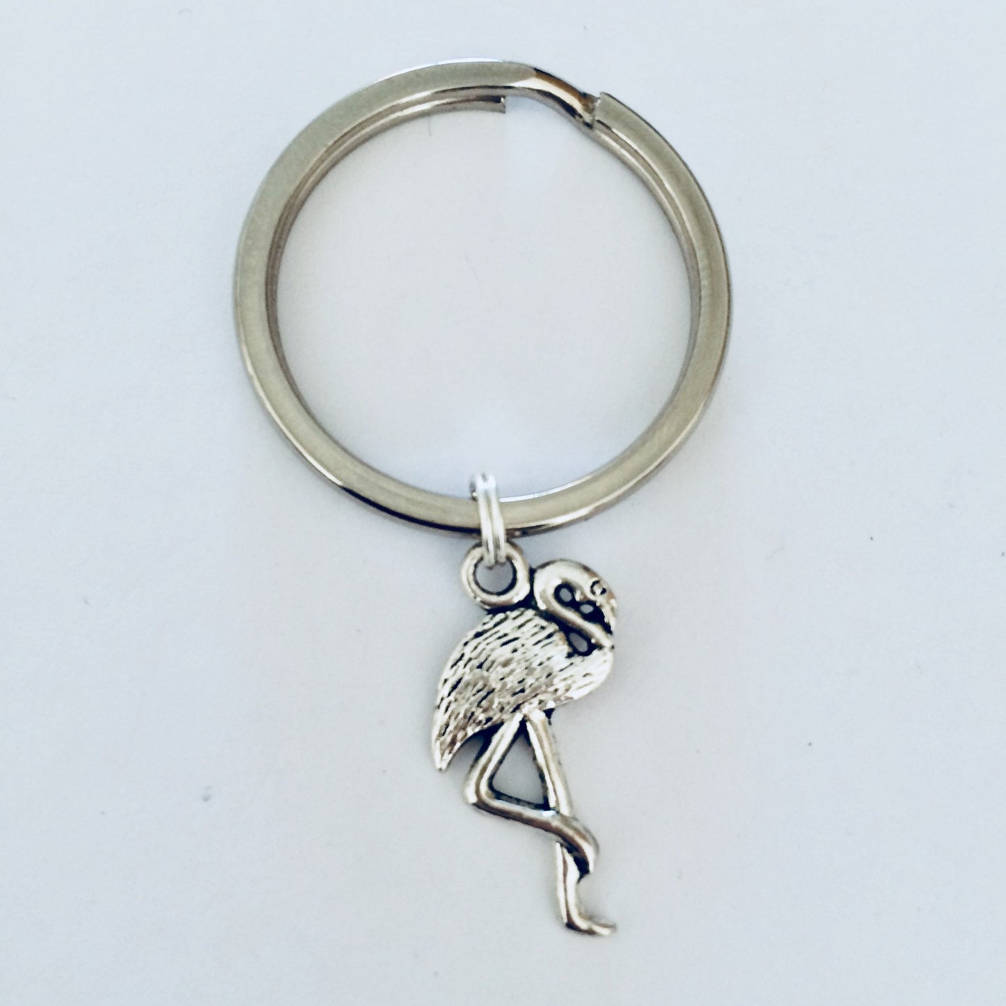 Flamingo Keychain, Summer Jewelry, Bird Charm Keyring, Animal Keyring, Flamingo Gift, Tropical Gifts, Flamingo Present Idea, Bird Gift Idea.