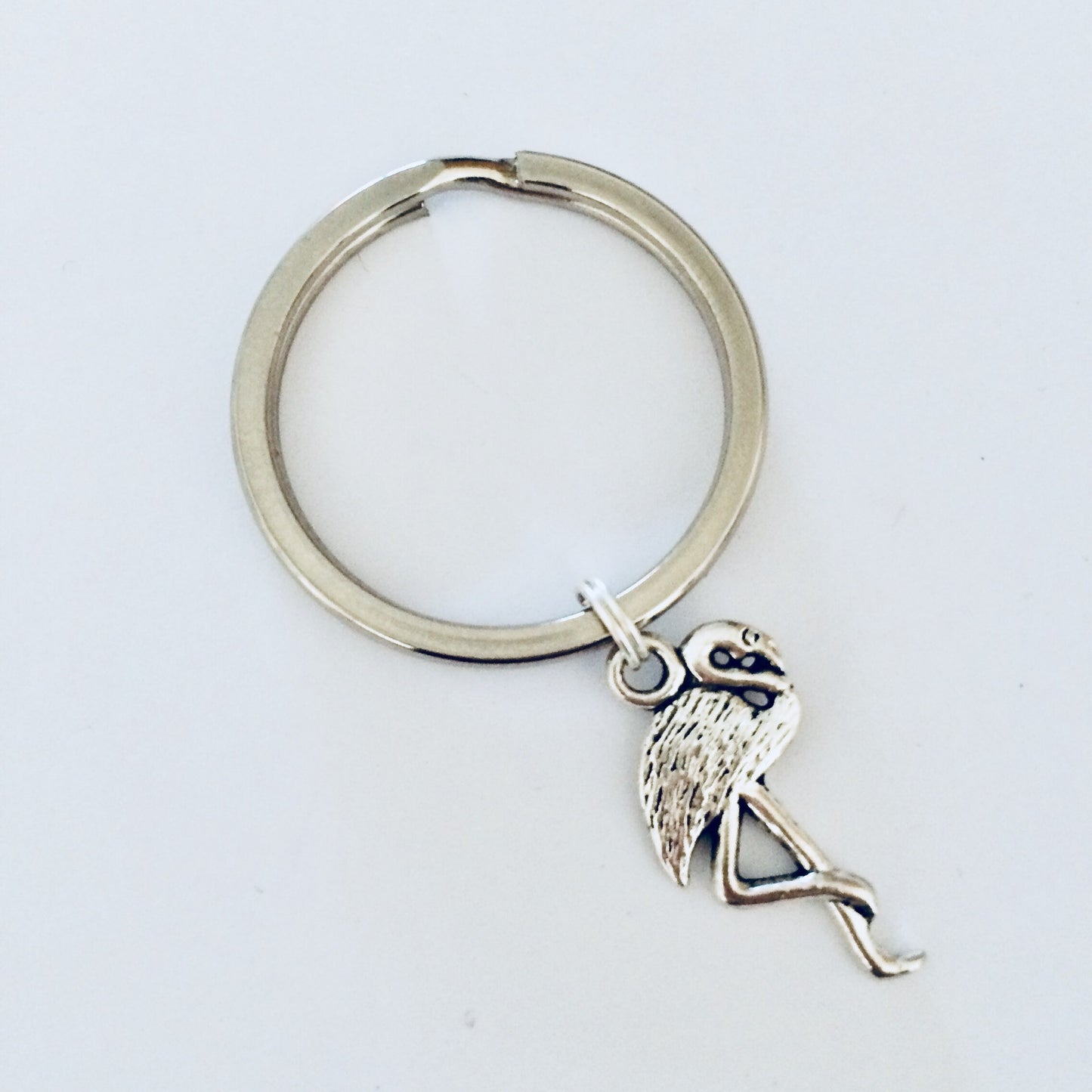Flamingo Keychain, Summer Jewelry, Bird Charm Keyring, Animal Keyring, Flamingo Gift, Tropical Gifts, Flamingo Present Idea, Bird Gift Idea.