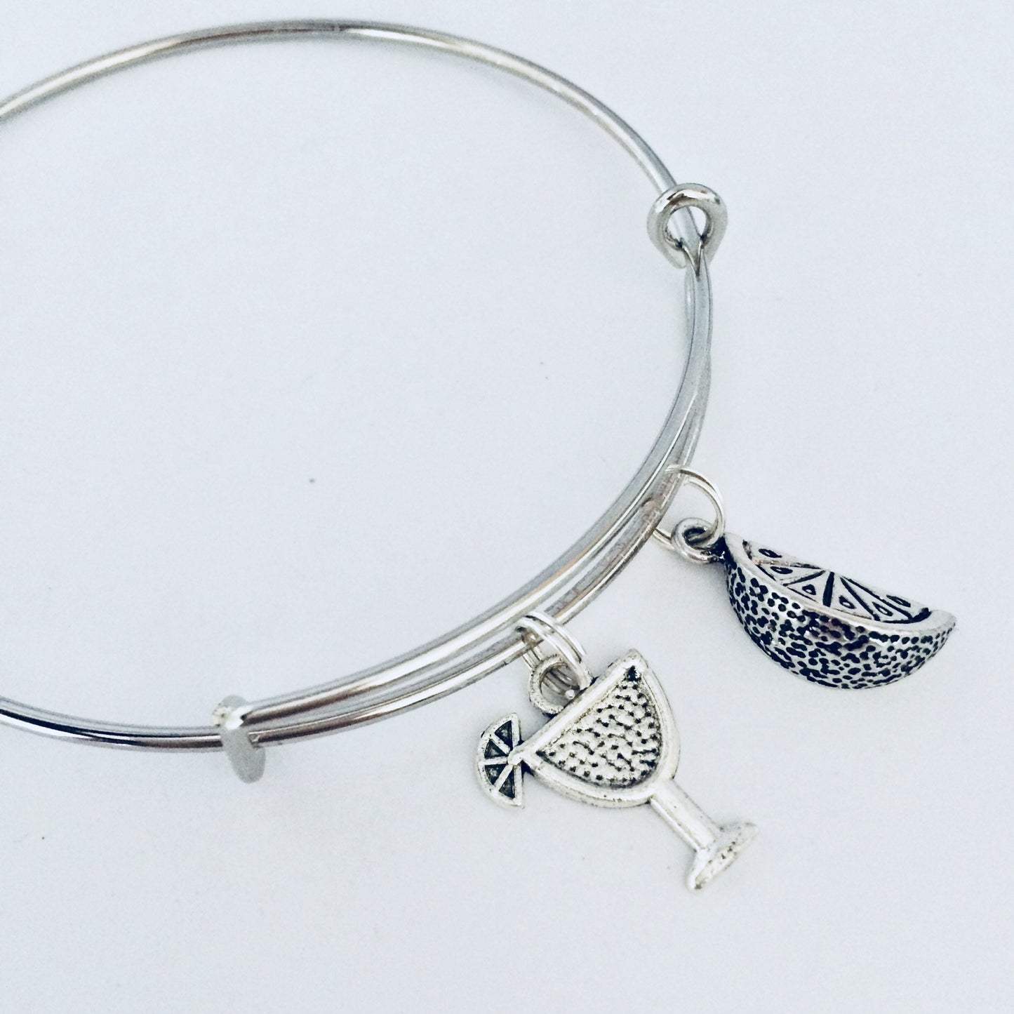 Gin And Tonic Jewelry, Gin Charm Bracelet, Gin Bangle, Lemon Slice, Gin Glass, Special Gift, Gin Lover Birthday Gift, Gin Gift Ideas, Her.