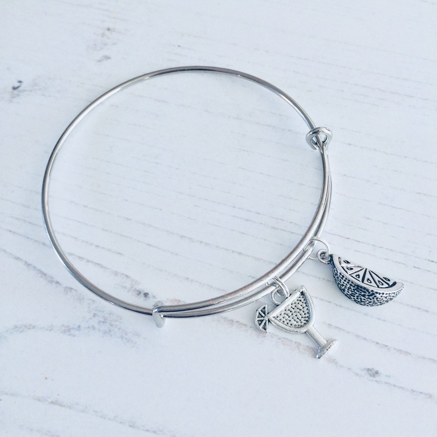 Gin And Tonic Jewelry, Gin Charm Bracelet, Gin Bangle, Lemon Slice, Gin Glass, Special Gift, Gin Lover Birthday Gift, Gin Gift Ideas, Her.