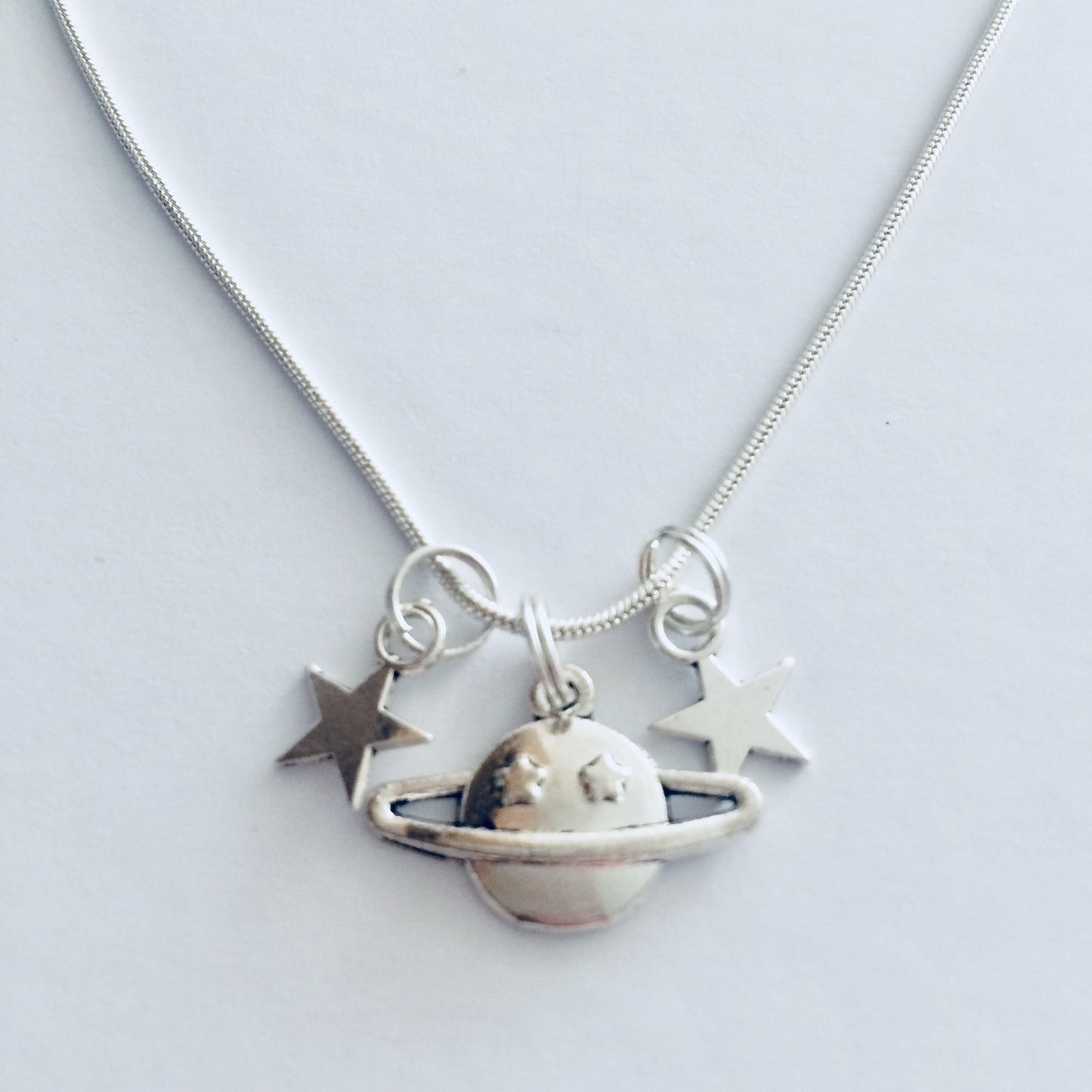 Planet Necklace, Space Necklace, Planet Jewelry, Space Jewellery, Saturn Necklace, Sci-Fi Gift Idea, Gift For Her, Dainty Jewellery, Cosmic.