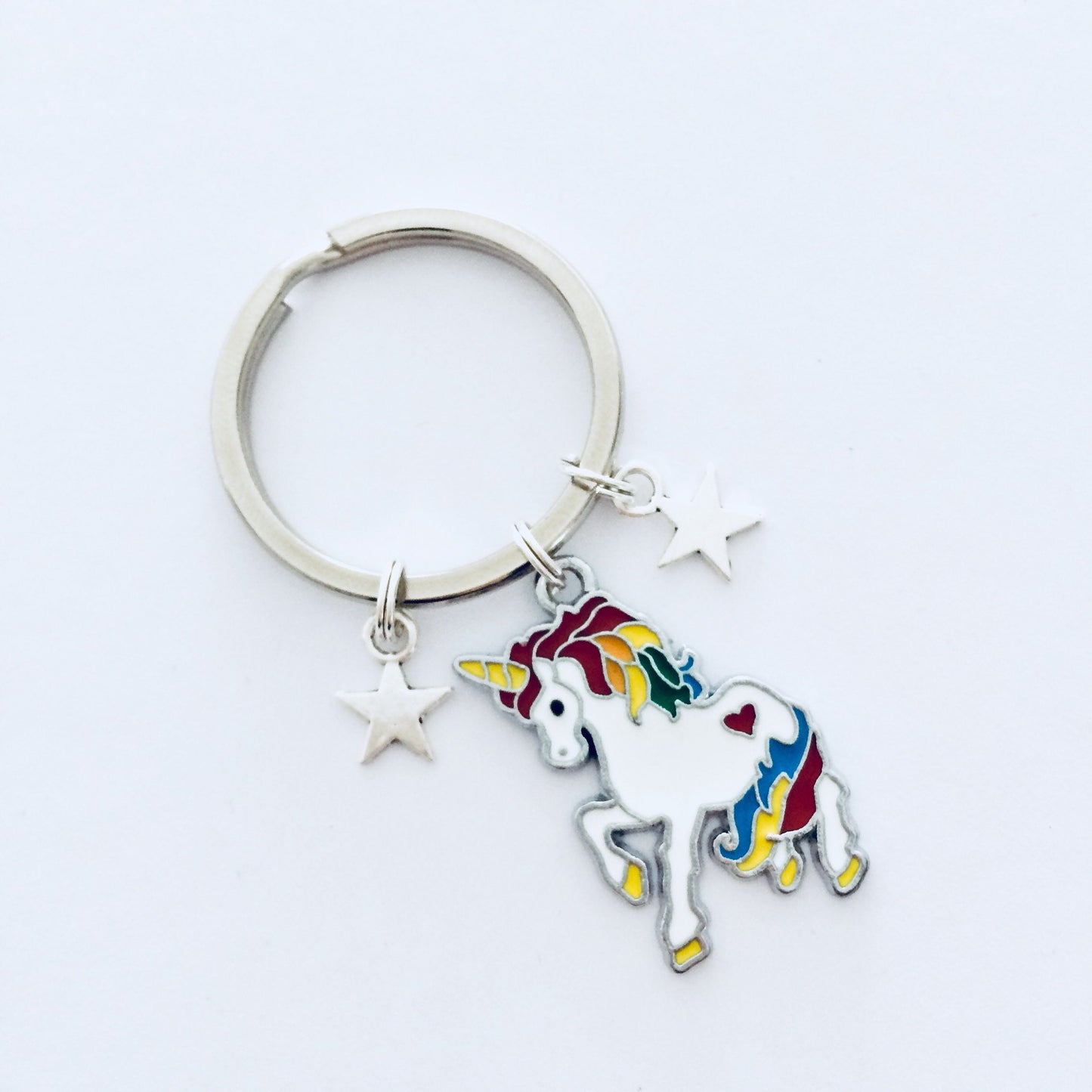 Unicorn Keyring, Keychain, Unicorn Gifts, Unicorn Lover Present, Enamel Unicorn Charm, Bag charm, Birthday gift, Daughter Party Bag Fillers.