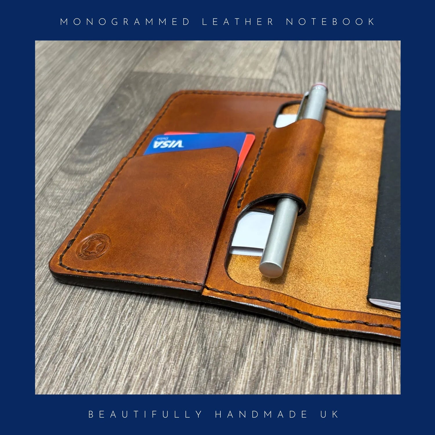 Monogrammed Leather Notebook