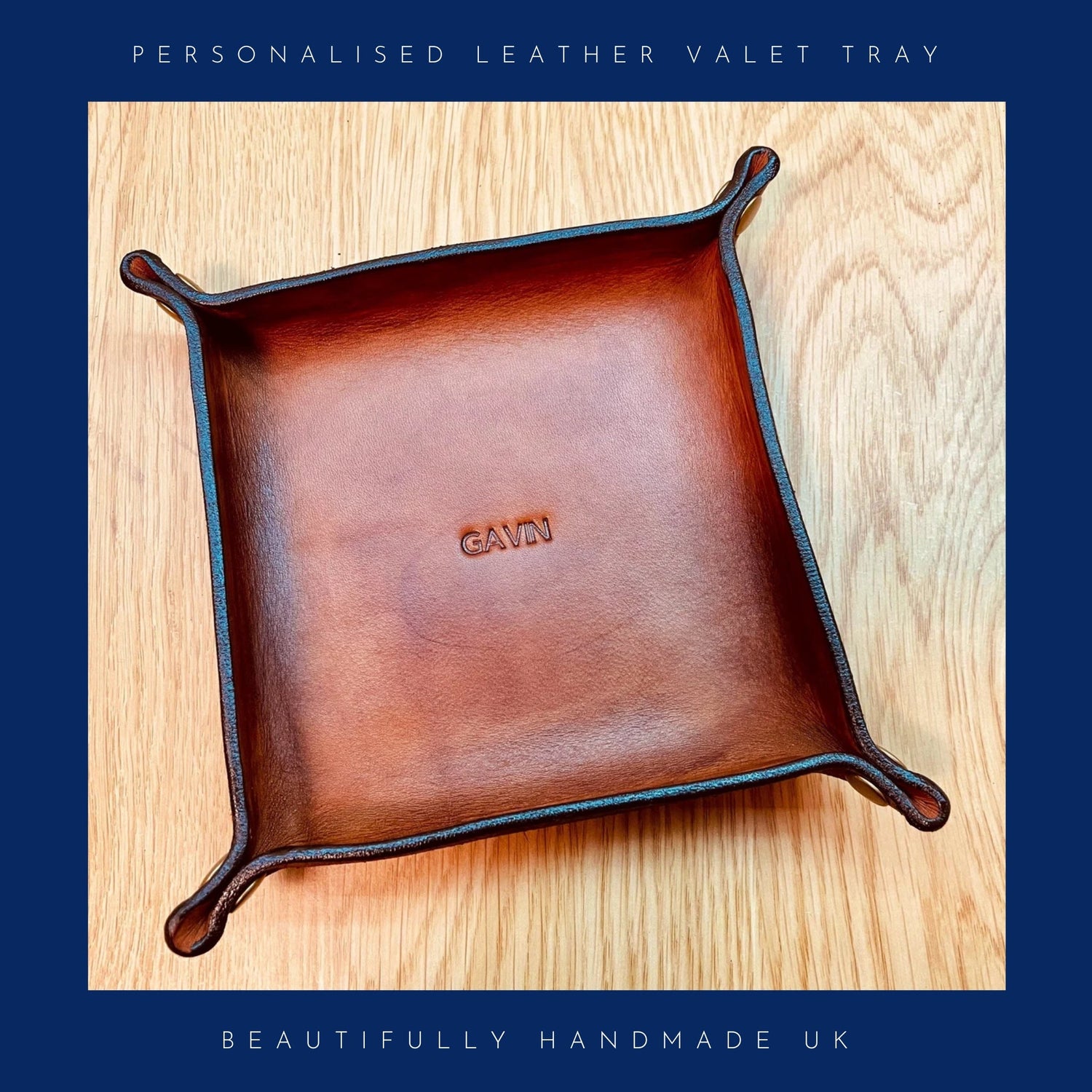 Personalised Leather Valet Tray