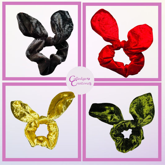  velvet bowed scrunchies 