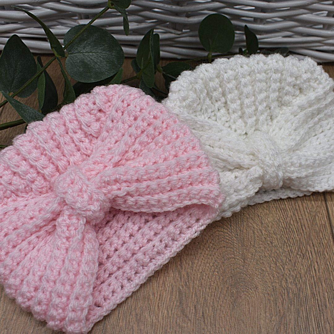 knitted baby turbans