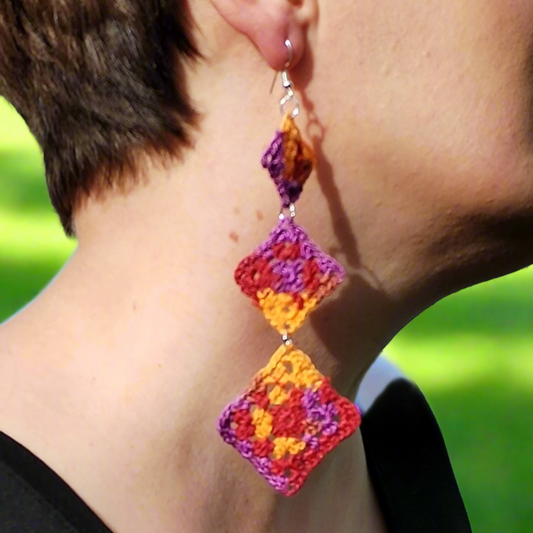 granny square earrings