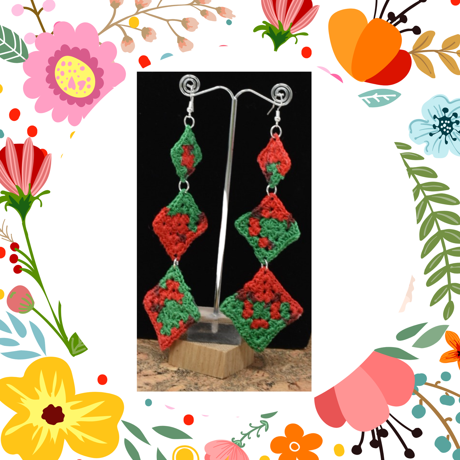 christmas dangle earrings