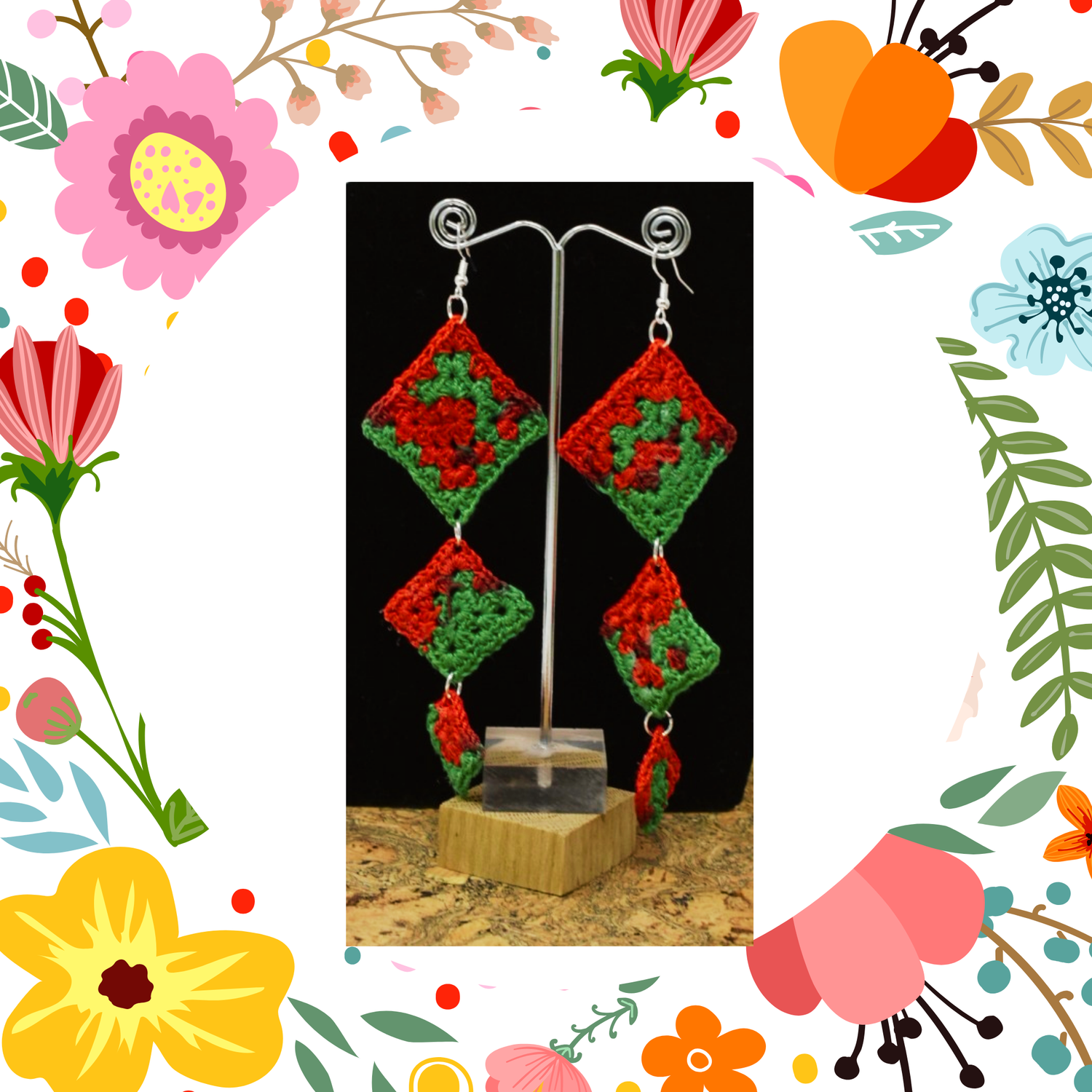 christmas dangle earrings