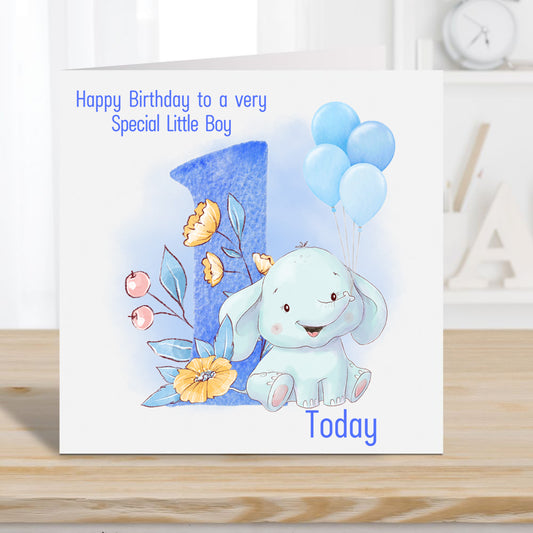 Boy 1st Birthday card Personalised - First Birthday Card for a Boy