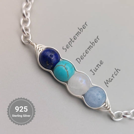 pea pod gemstone bracelet