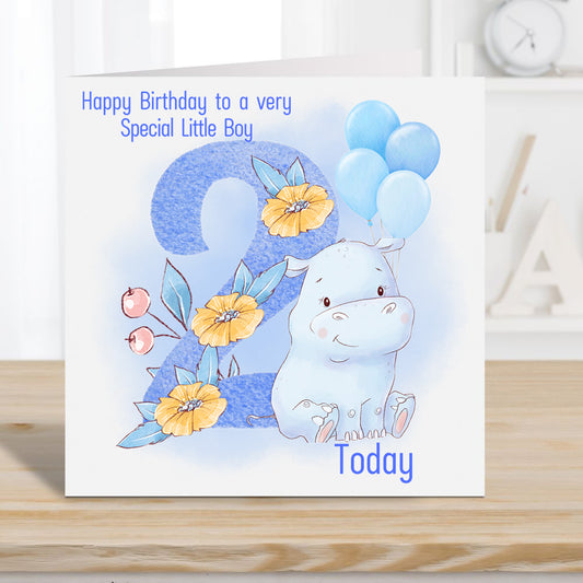 Boy Birthday card 2 years Personalised - Birthday Card for a Boy