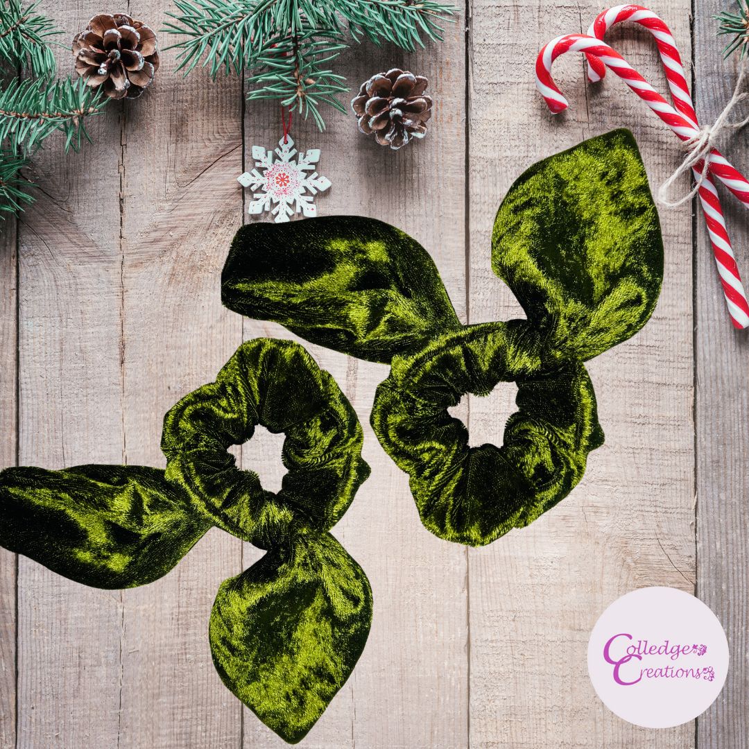  velvet bowed scrunchies 