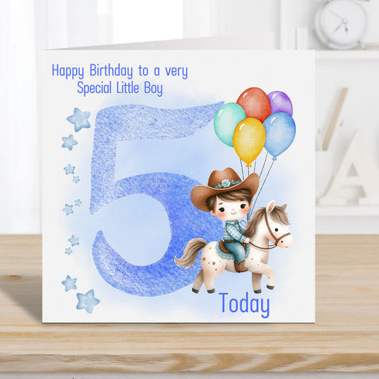 Boy Birthday card 5 years Personalised - Birthday Card for a Boy