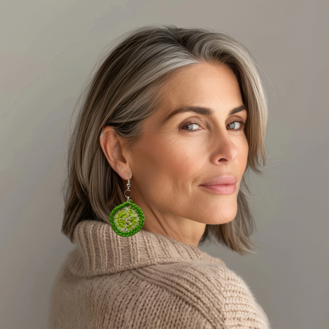 lime fruit earrings