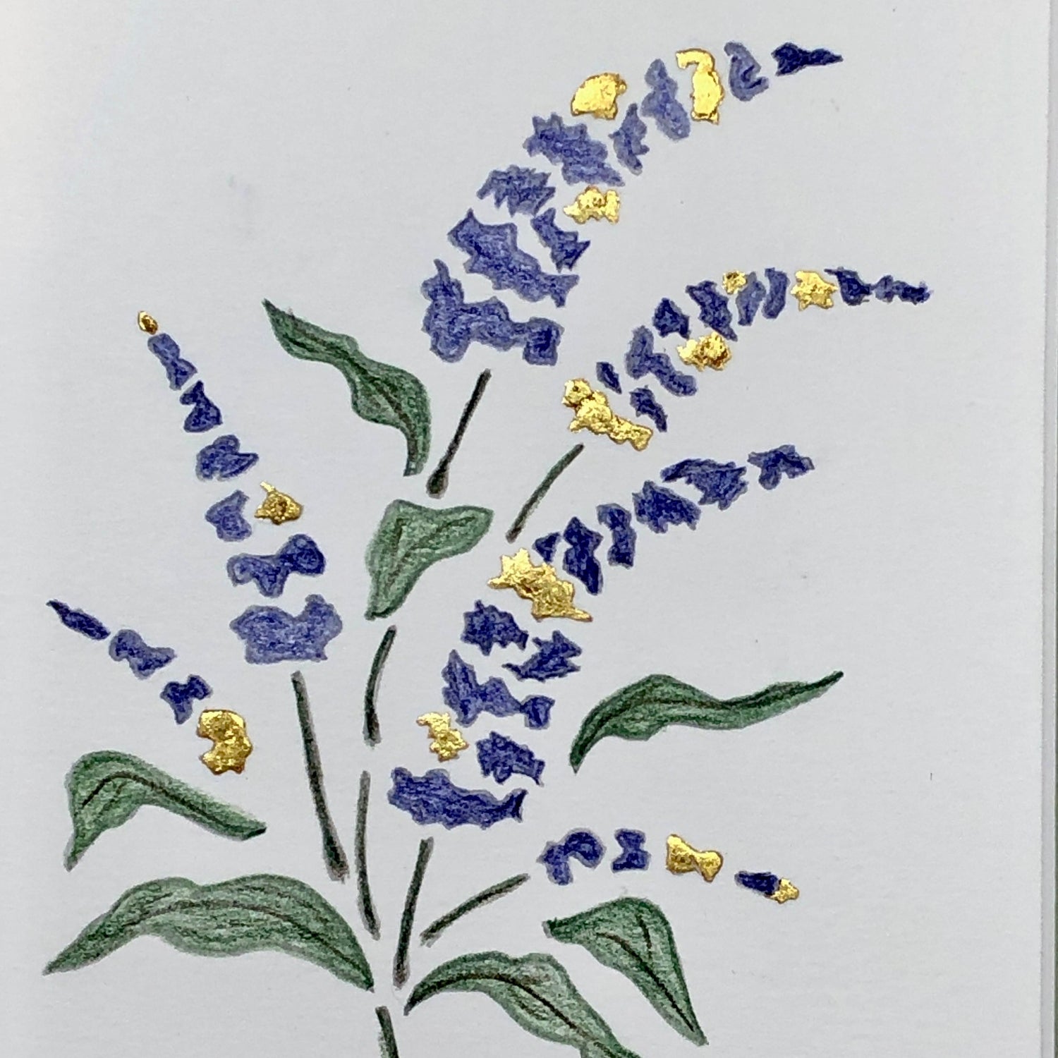 gold leaf flora art