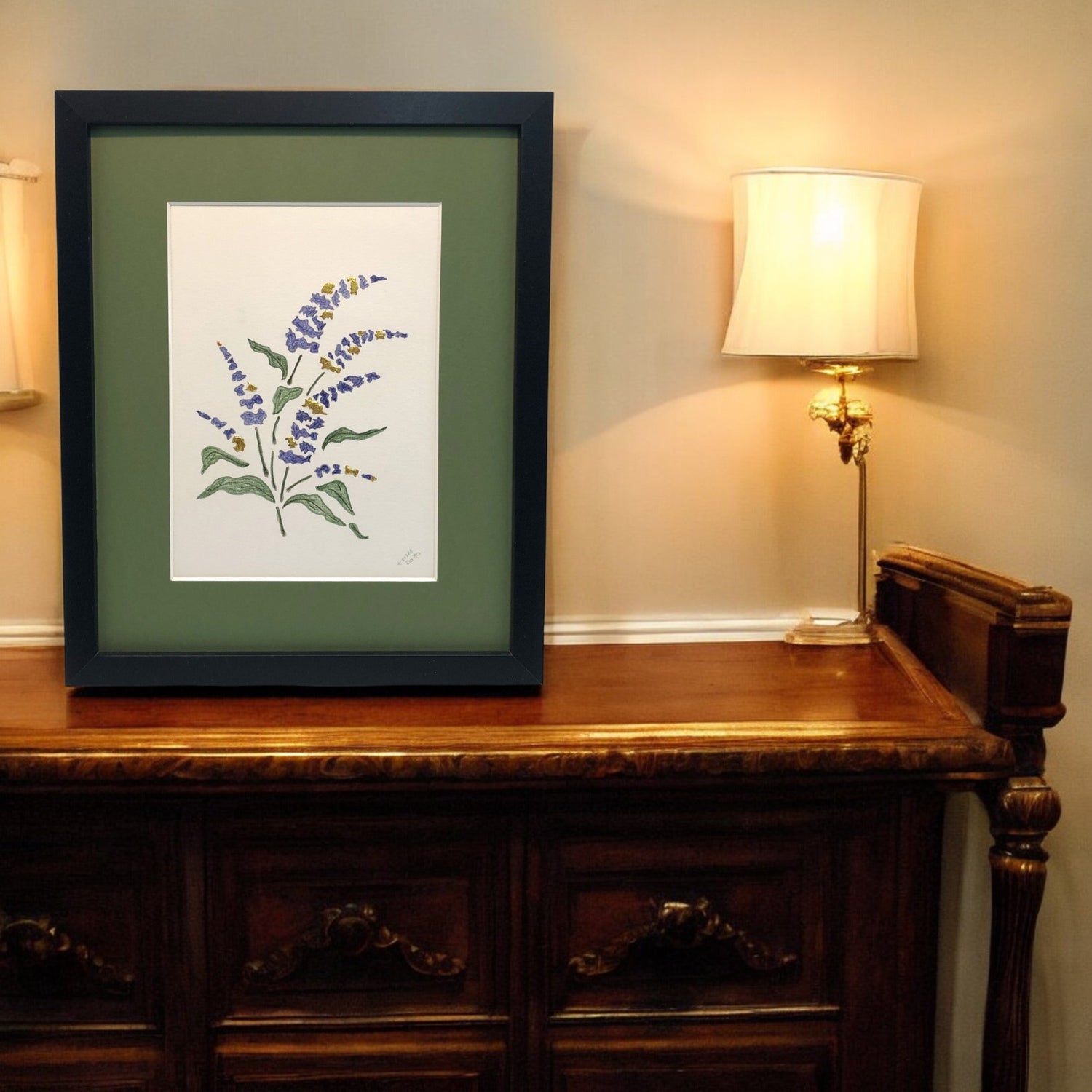 gold leaf flora art