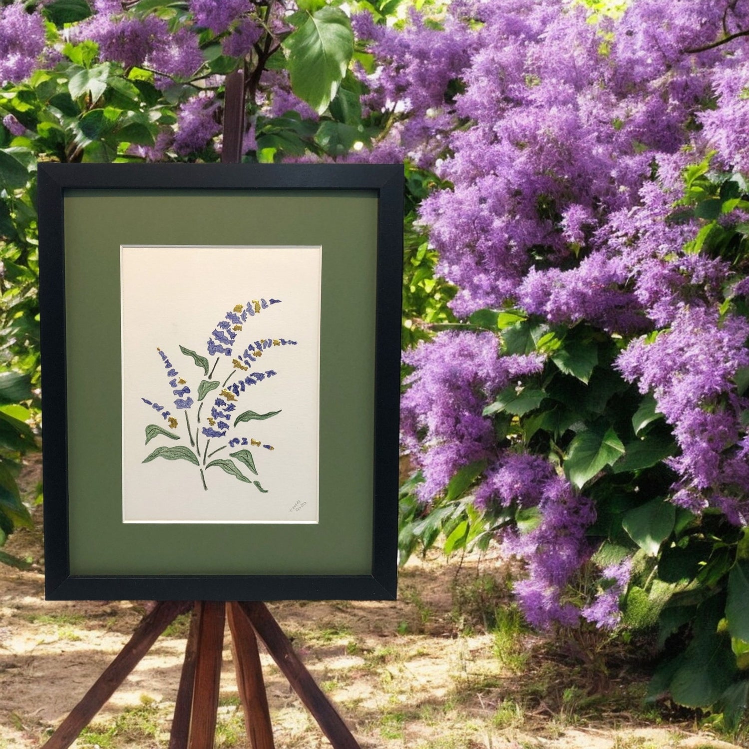 gold leaf flora art