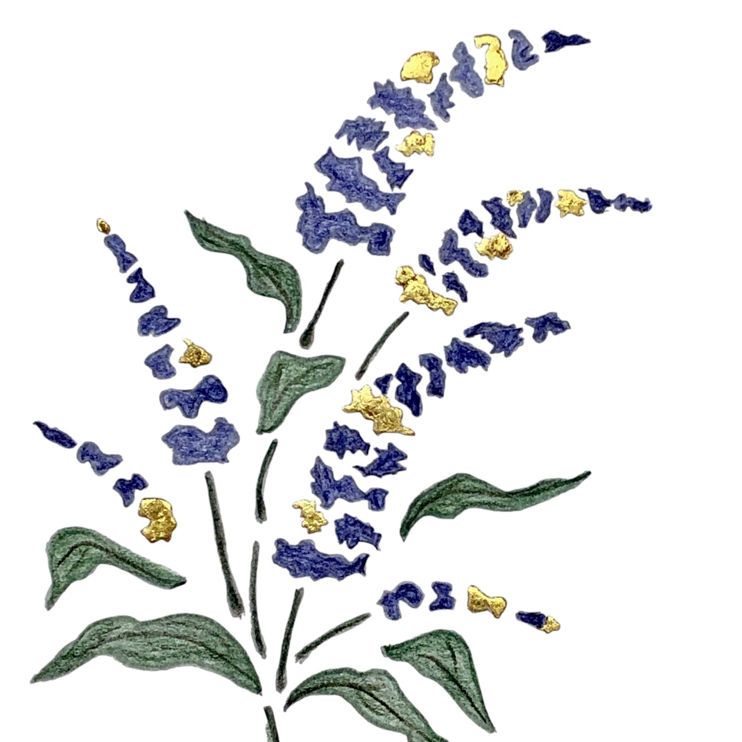 gold leaf flora art