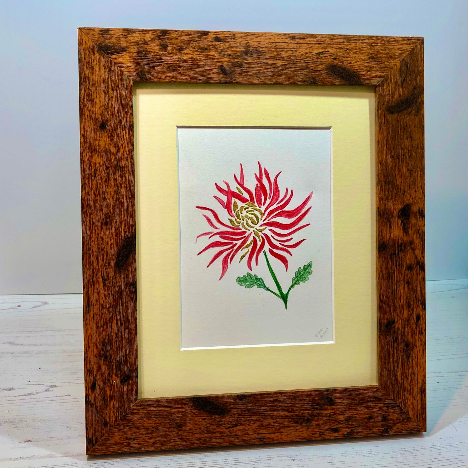 floral gold leaf art 