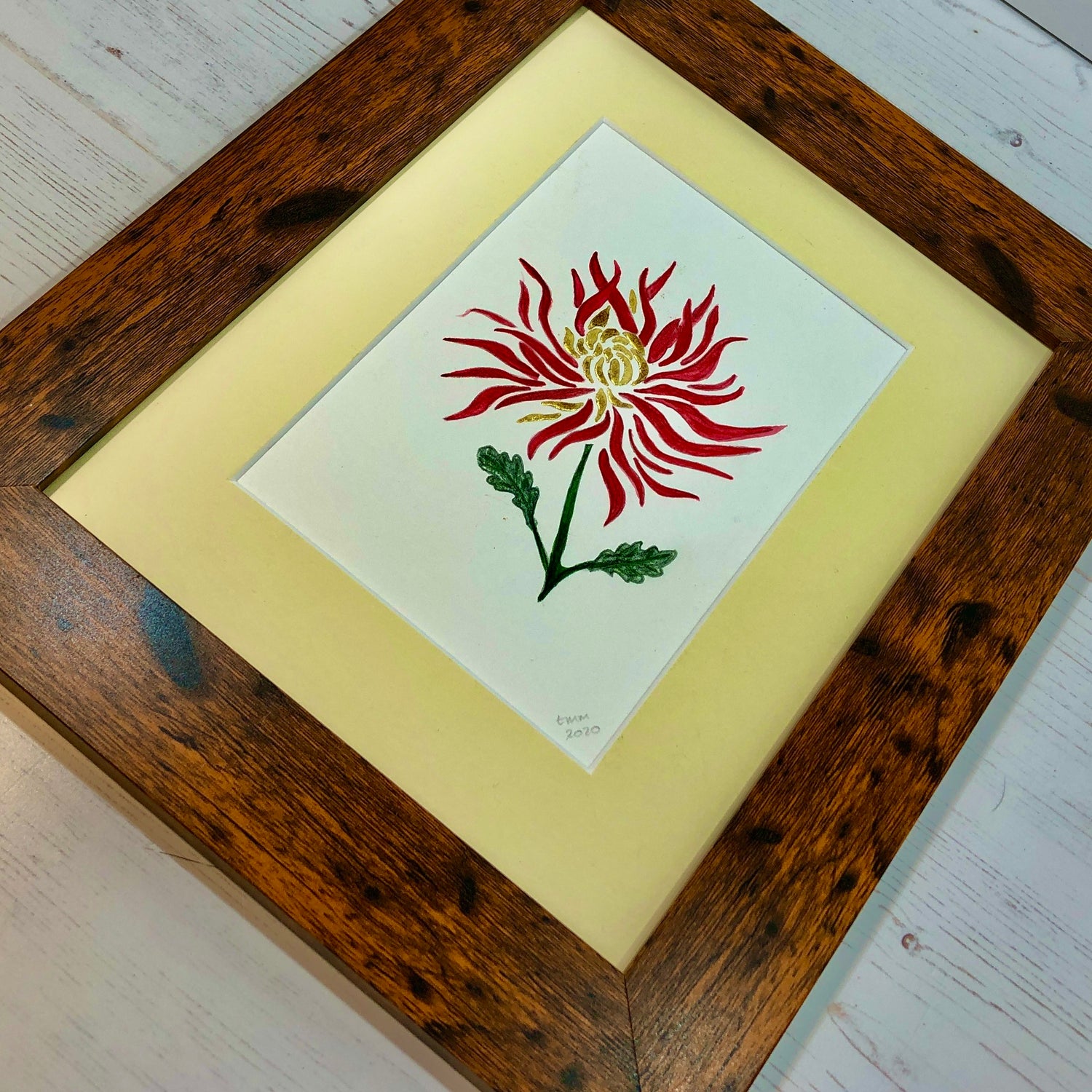 floral gold leaf art 