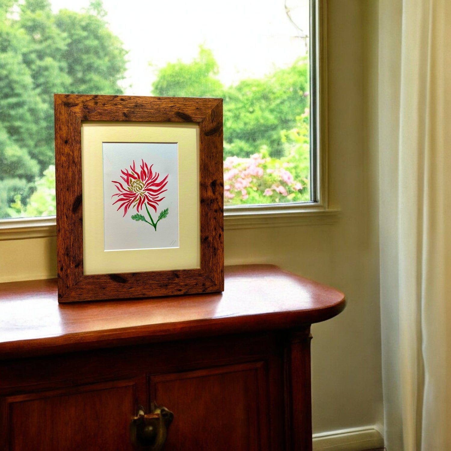 floral gold leaf art 