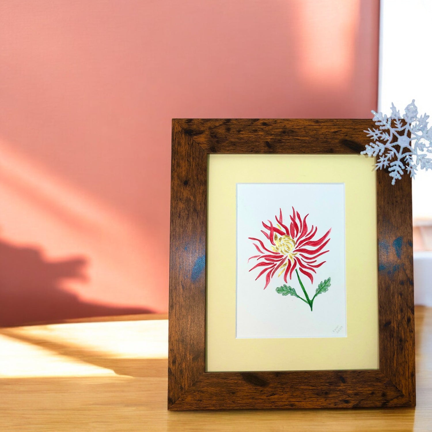 floral gold leaf art 