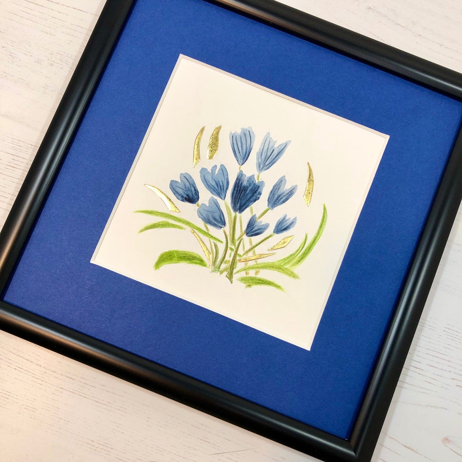 spring flowers gold leaf art